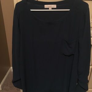 Teal  long sleeve blouse